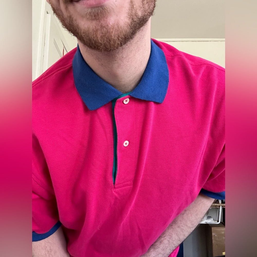 XL Jonathan Corey pink 90s polo.